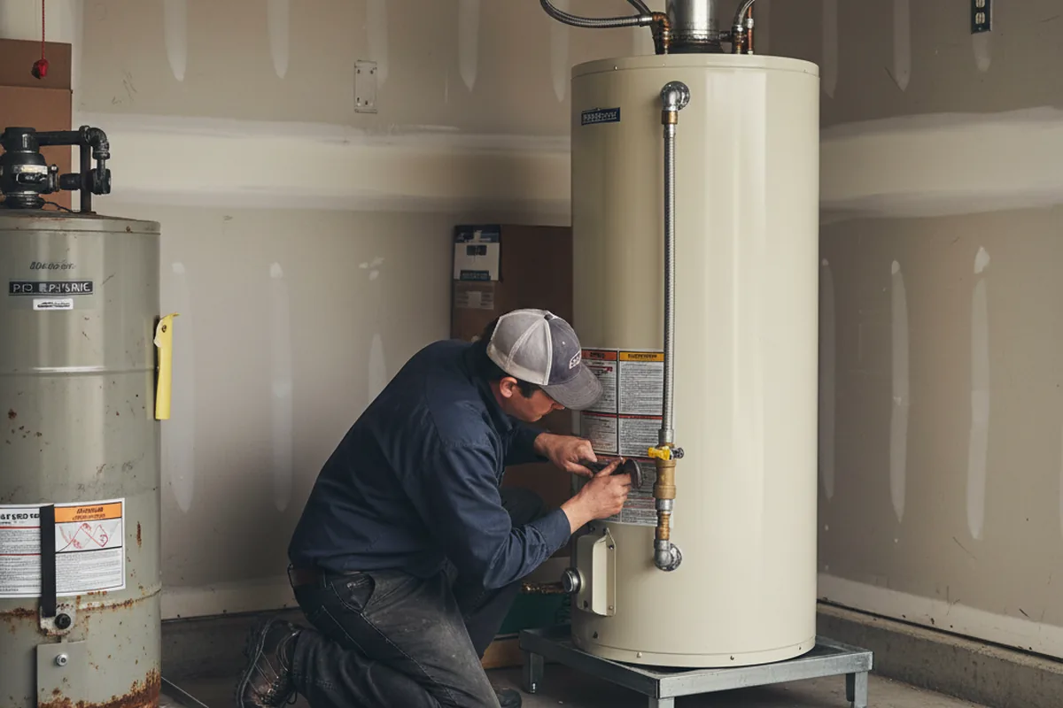 Water heater and shutoff valve replacement in Capon Springs