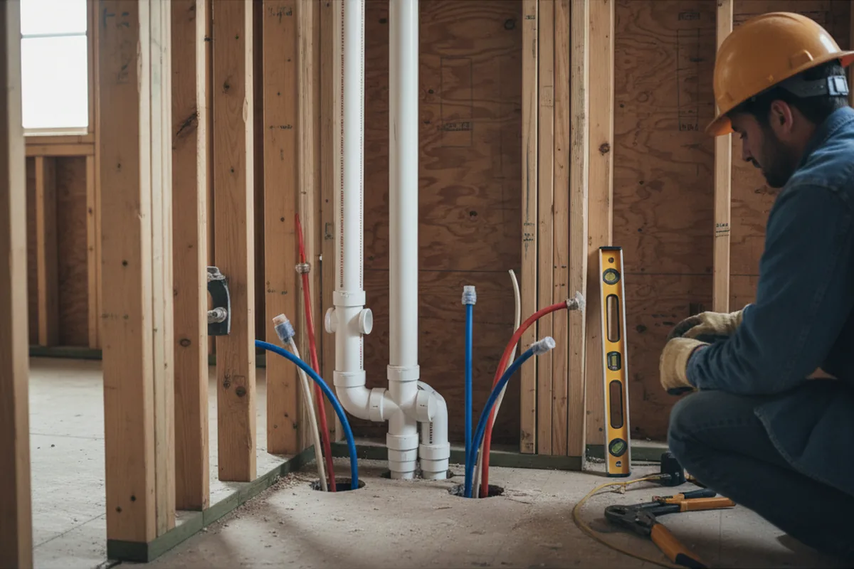 Drain and supply rough-in during Toilet Repair and Installation in Capon Springs